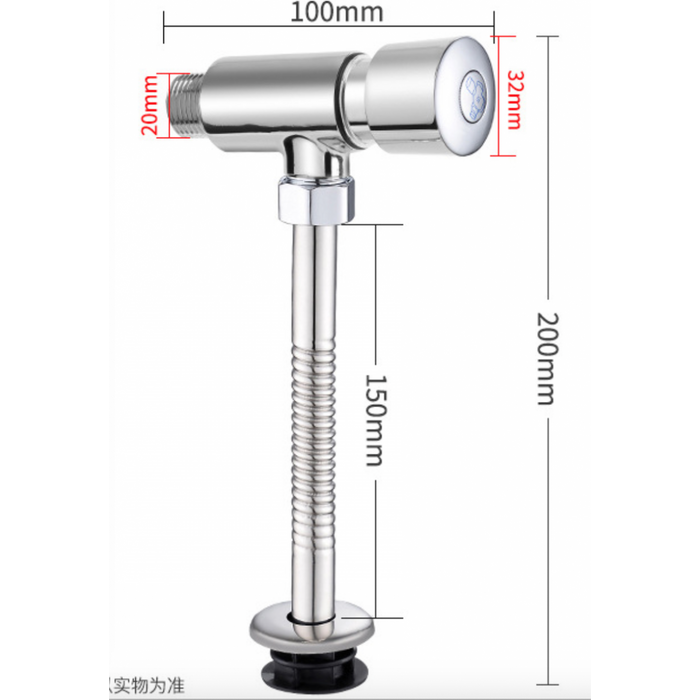 Urinal flush valve hand at full copper delay valve