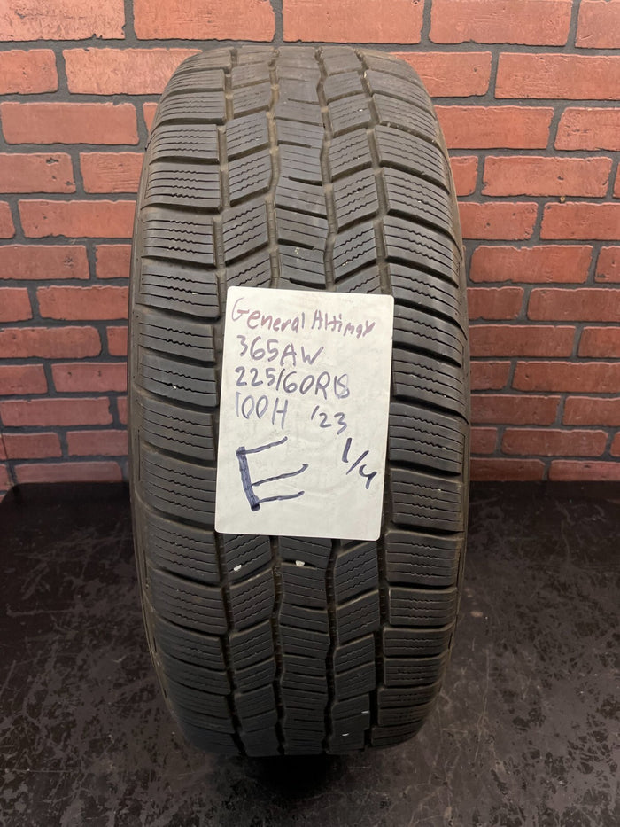 Used Full Set of 4 Tires 225/60R18 General Altimax 365 AW 100H - 6.5/32