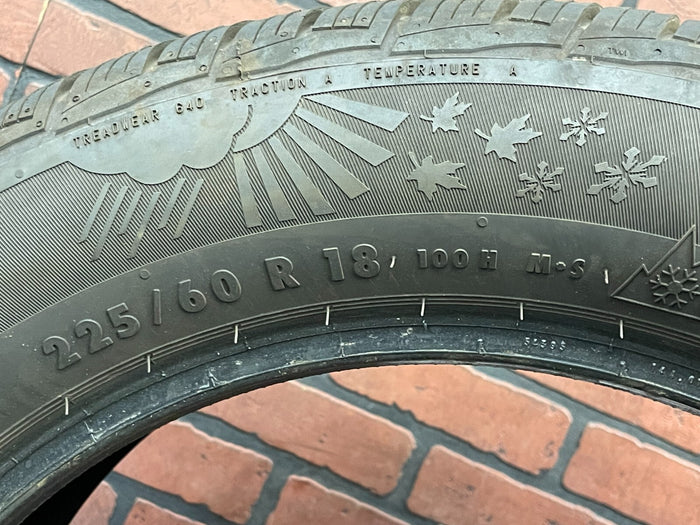 Used Full Set of 4 Tires 225/60R18 General Altimax 365 AW 100H - 6.5/32