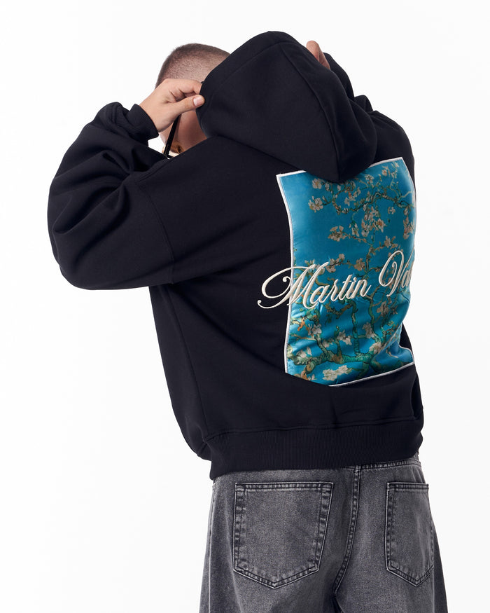 Van Gogh Blossoms Black Oversized Hoodie (2)