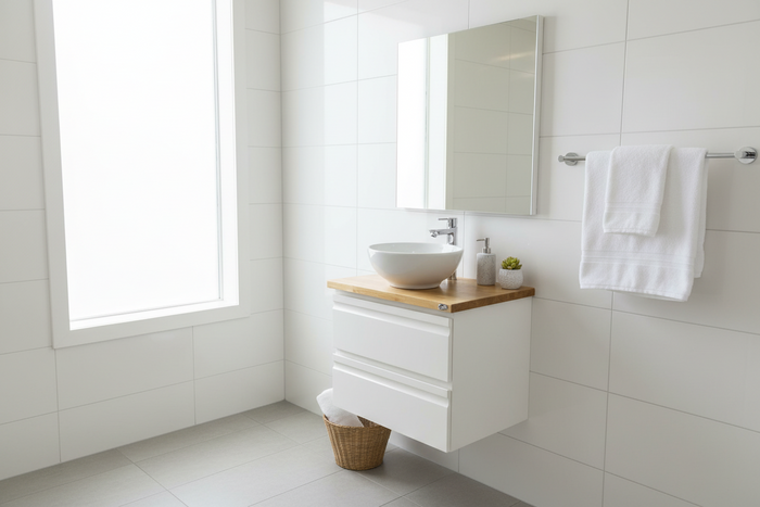 Vanity - Elite Series Pinewood - 100% Water Proof 600mm white