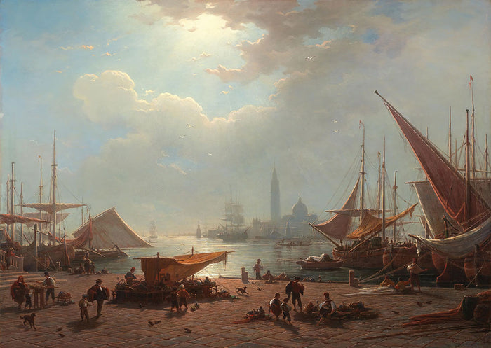 Venice, a View of San Giorgio Maggiore from the Piazzetta by Ludwig Mecklenburg - Art Print - Zapista