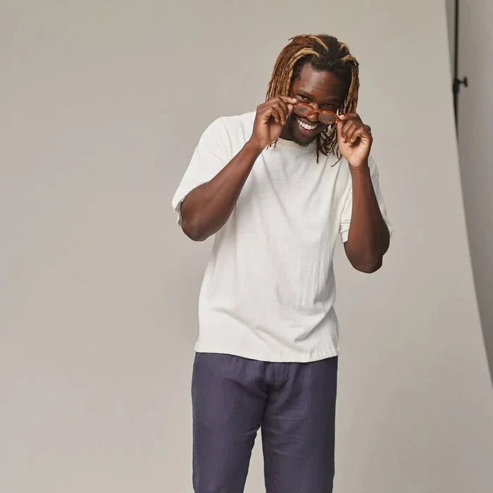 Vernon Oversized Tee in Washed White