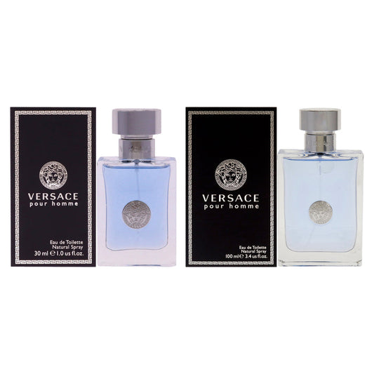 Versace Pour Homme Kit by Versace for Men - 2 Pc Kit 3.4 oz EDT Spray, 1 oz EDT Spray