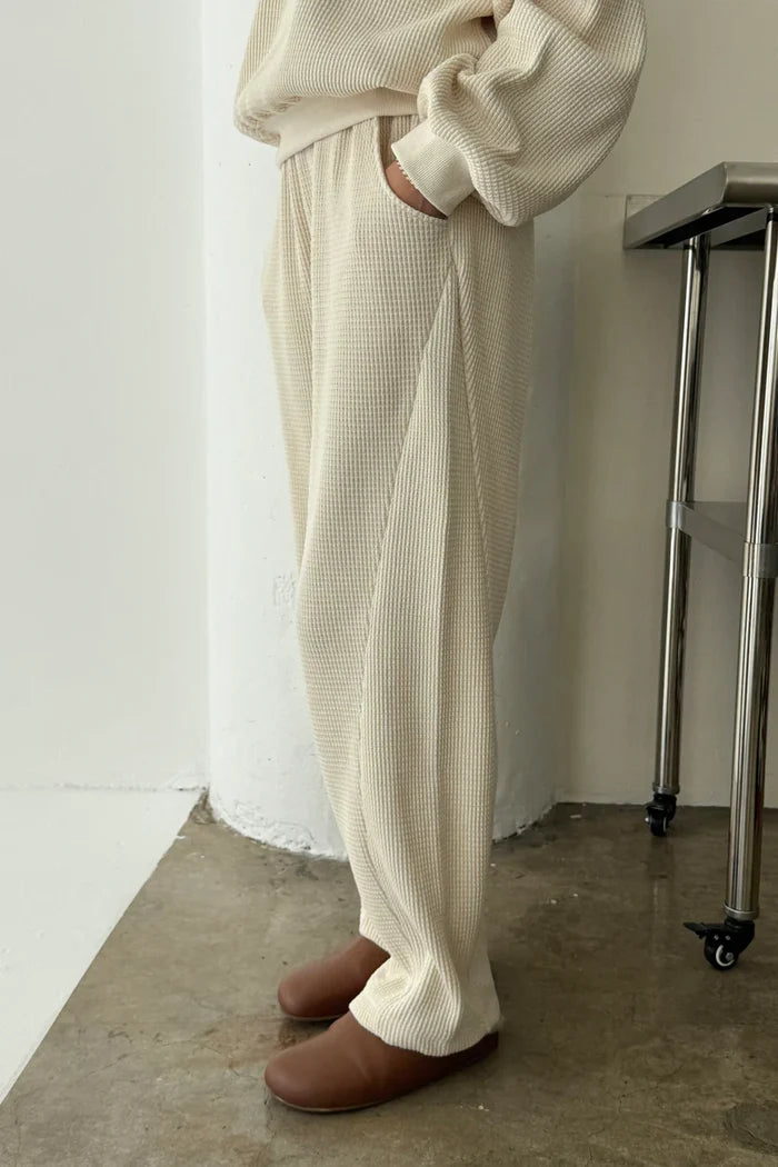 Waffle Lo Pants in Naturel