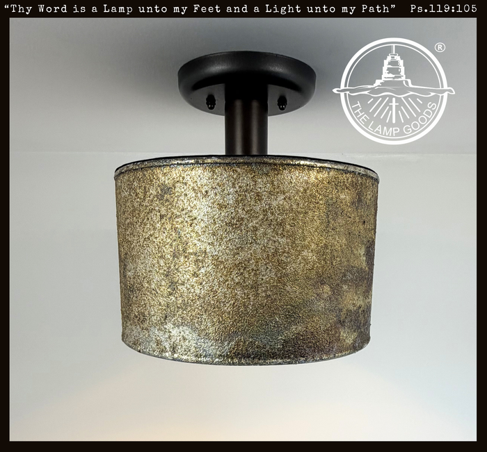 Weathered Bronze Drum Flush Mount - The Lamp Goods