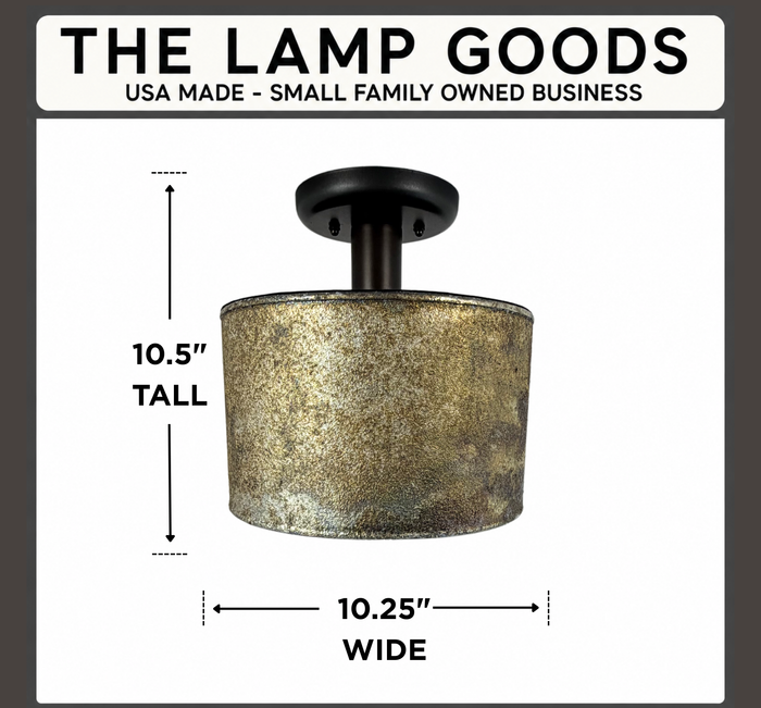Weathered Bronze Drum Flush Mount - The Lamp Goods