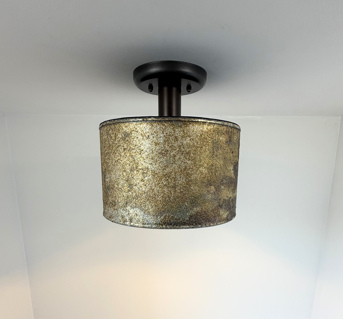 Weathered Bronze Drum Flush Mount - The Lamp Goods
