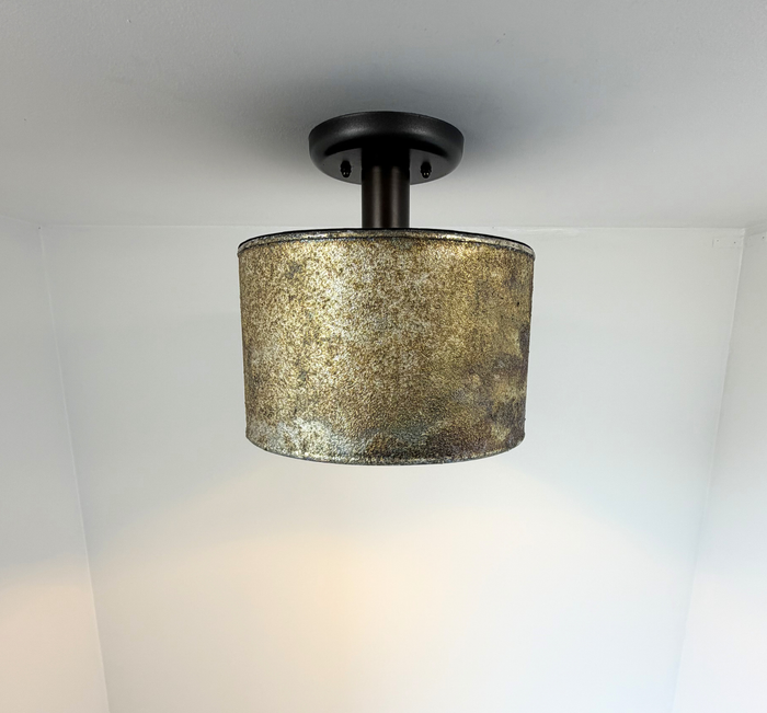 Weathered Bronze Drum Flush Mount - The Lamp Goods