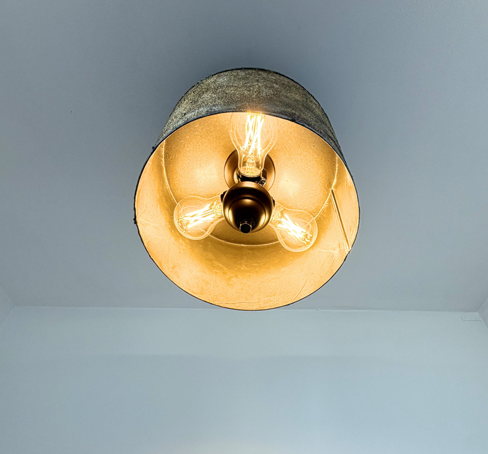 Weathered Bronze Drum Flush Mount - The Lamp Goods