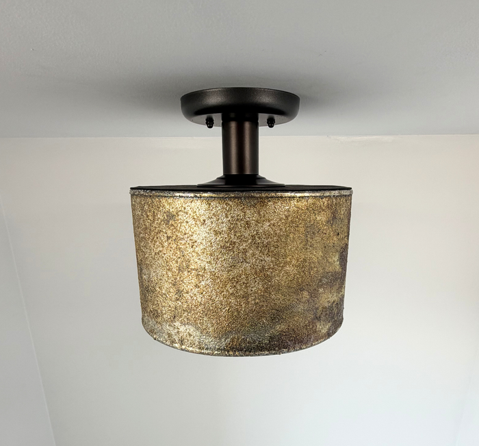 Weathered Bronze Drum Flush Mount - The Lamp Goods