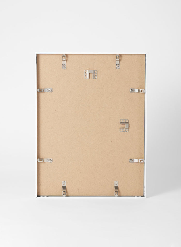 Scandinavian white oak frame by Opposite Wall - Back of the frame and metal fasteners - Size 12x16 inches