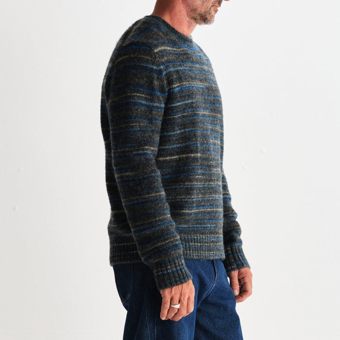 Wilde Crew in Grey/Teal Spacedye