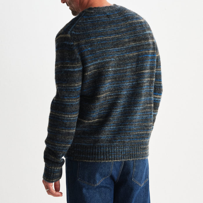 Wilde Crew in Grey/Teal Spacedye