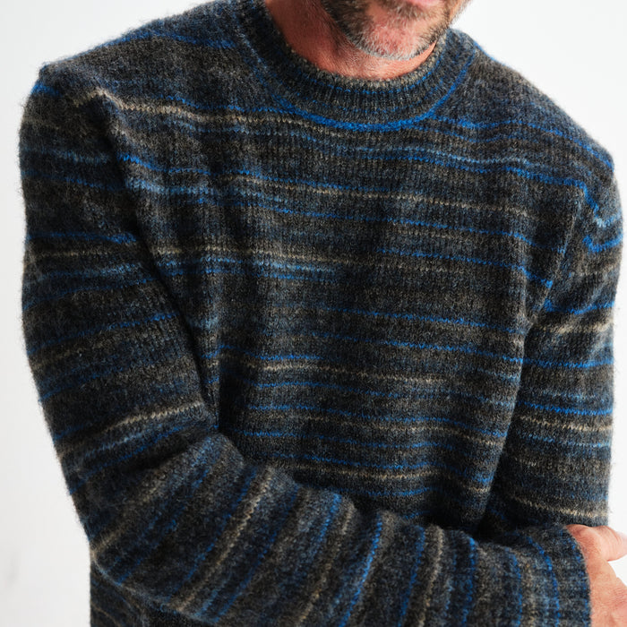 Wilde Crew in Grey/Teal Spacedye