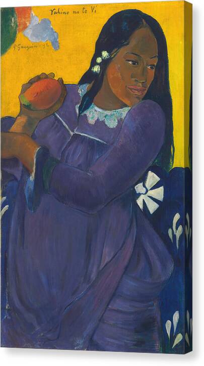 Woman with a Mango - Canvas Print