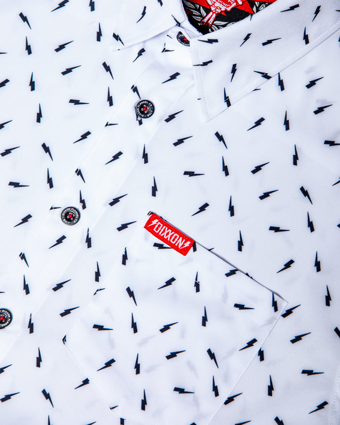 Women's Bolt Party Shirt - White & Black