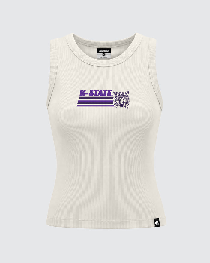 Women's K-State Willie Lines Ribbed Crop Tank Top
