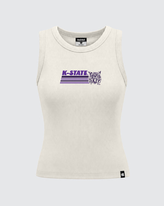 Women's K-State Willie Lines Ribbed Crop Tank Top