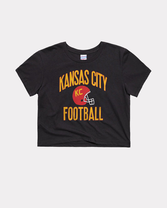 Women's Kansas City Football Black Crop Top