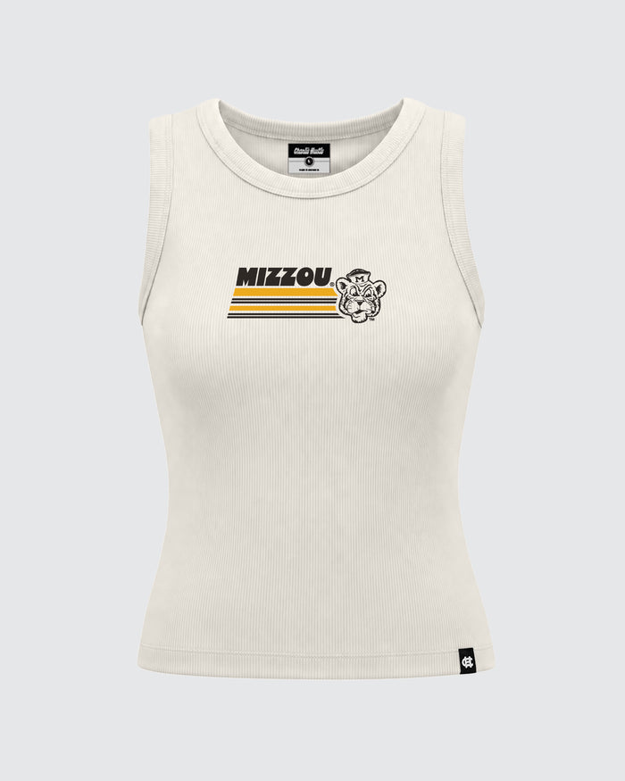 Women's Mizzou Sailor Bear Ribbed Crop Tank Top
