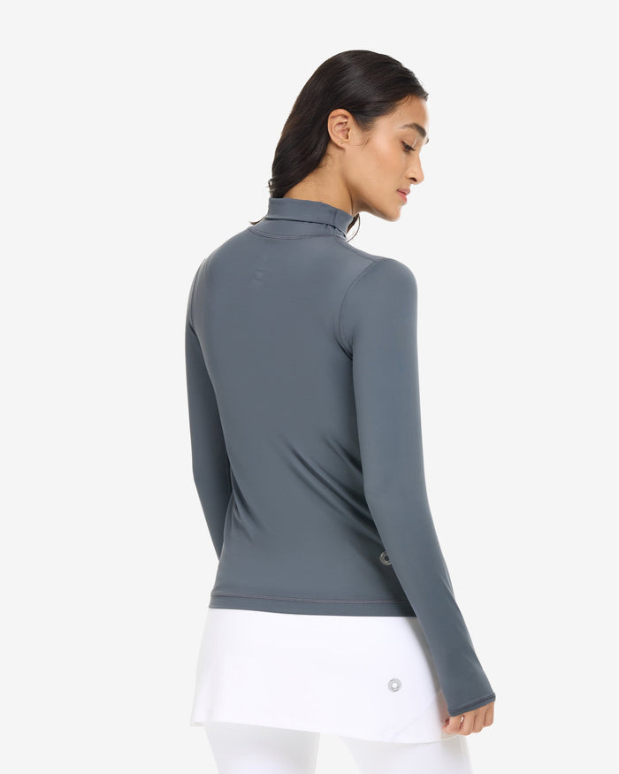 Women wearing smoke turtle neck top on a white background. (Style 2013) - BloqUV