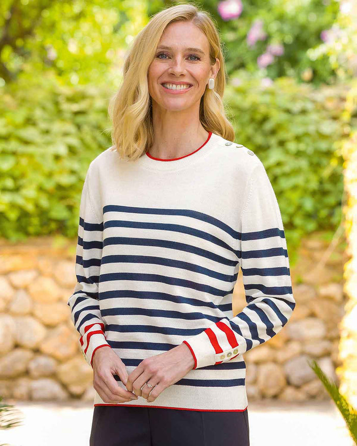 Wool Mix Cora Striped Jumper - Country Collection